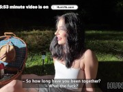 HUNT4K. Sexy skinny brunette doesn’t care about her BF and is giving a sloppy blowjob to a stranger 2/16