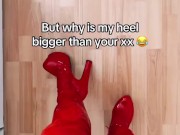 femdom - red heels bigger than your xx