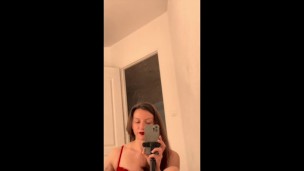 First footjob for a sexy french girl