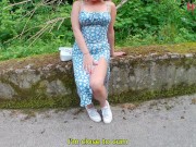 Cumming hard in public with remote controlled vibrator OLY 2 inside me 3/16