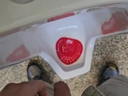 Uncut Pissing in a Public Urinal at a Gas Station 14/16