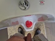 Uncut Pissing in a Public Urinal at a Gas Station 5/16