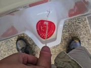 Uncut Pissing in a Public Urinal at a Gas Station 8/16