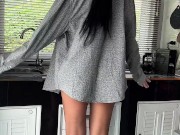 She’s in my shirt, in my kitchen — making my morning HARD before the coffee 8/16