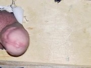 Sissy Emma has quick hands free milking on new fuck machine bench 11/16