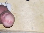 Sissy Emma has quick hands free milking on new fuck machine bench 14/16