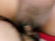 Clothed asian hottie in heels and stockings gets hardcore Doggystyle 14/16