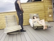 Getting jerked off while her man waited nearby 😏 Full video on profile 4/16