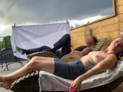 One hand on my cock, one eye on the street... risky fun 😈 Full video on profile