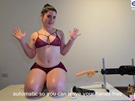 Chica atada tiene multiples orgasmos por su maquina de follar. BootyWhite x BestVibe x Dr. Kinky