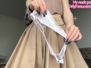 Little babe's dirty panties will make you smell her pussy and make your cock very hard for me 10/16