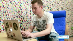 Skinny Big Dicked Brunette Ethan O Masturbates And Cums!
