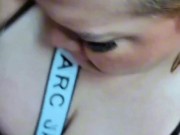 Blowjob in public with my stepbrother the pervert cums on my face in front of many people 4/16