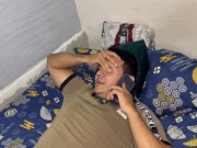 Big-ass blonde has sex with her stepbrother while they watch movies- latina mexican 1/16