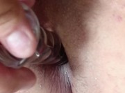 Preparing to get penetrate by using my glass toy 3/16