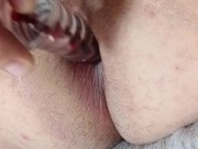 Preparing to get penetrate by using my glass toy 8/16