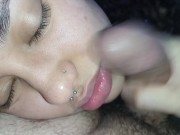 daddy cum on my lips, he jerked in face off until he cum right on my big lips🍆🥛🥛🤤😋💦😵😵‍💫🍆🥛 2/16