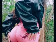 Girl masturbates alone in the forest thinking no one is watching 1/16