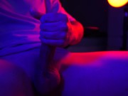 Horny guy jerking off hard cock at night 10/16