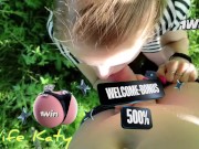 Casual sex in the park with a big ass cumshot. 4/16