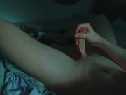 Perfect light on my cock in bed when cumshot on my belly 5/16