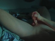 Perfect light on my cock in bed when cumshot on my belly 8/16