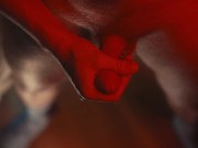 Handjob and big cumshot on the floor in RED Room !! 10/16