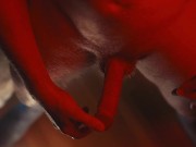 Handjob and big cumshot on the floor in RED Room !! 16/16