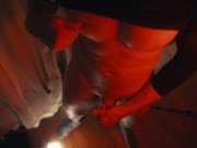 Handjob and big cumshot on the floor in RED Room !! 3/16