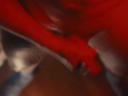 Handjob and big cumshot on the floor in RED Room !! 7/16