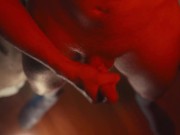 Handjob and big cumshot on the floor in RED Room !! 8/16