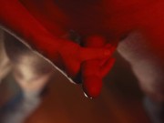 Handjob and big cumshot on the floor in RED Room !!