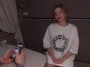 Unexpected teen sex on the train. Wet T-shirt. 1/16