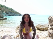 Public sex at the beach — i took him in my mouth and on my pussy 2/16