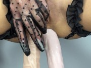 HOW SHE HANDLE WITH TWO BIG DILDOS SAME TIME?!? SQUIRTING ANAL ORGASM. 4K 9/16