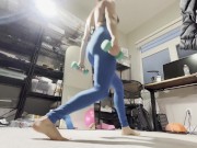 Caught her nude after gym, rubbing herself slowly 💦 Full video on profile 4/16