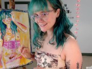 a naughty self portrait painting challenge 12/16