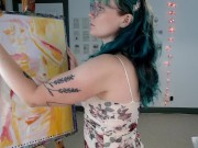 a naughty self portrait painting challenge 8/16