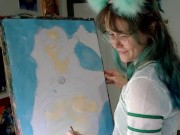 a very very naughty self portrait painting 11/16