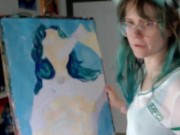 a very very naughty self portrait painting 12/16