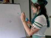 a very very naughty self portrait painting 2/16