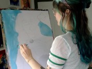 a very very naughty self portrait painting 4/16