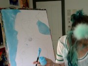 a very very naughty self portrait painting 5/16