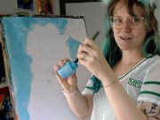 a very very naughty self portrait painting 6/16