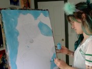 a very very naughty self portrait painting 8/16