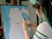 a very very naughty self portrait painting 9/16