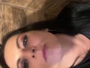 Beautiful MilfyCalla with hungry pussy pee in the toilet, pissing close up 9/16