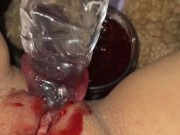 UR MOM'S RASPBERRY HOME JAM&MY TEEN PINK PUSSY&GLASS DILDO-AMATEUR-ARABIAN SNOWWHITE-LOS ANGELES G 9/16