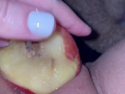 PEACH IN TEEN PUSSY-AMATEUR-SAUDI-ARABIAN SNOWWHITE-FEMALE KINKY FRUIT MASTURBATION-FOOD PORN-USA LA 15/16