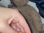 PEACH IN TEEN PUSSY-AMATEUR-SAUDI-ARABIAN SNOWWHITE-FEMALE KINKY FRUIT MASTURBATION-FOOD PORN-USA LA 16/16